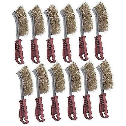 Ensemble de 12 brosses à main courbées pour enlever la rouille et enlever la rouille, brosse métallique à main, brosse métallique et
