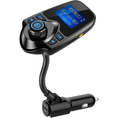Transmetteur FM Bluetooth sans fil pour voiture, adaptateur radio, kit voiture avec écran de 1,44 pouces, prend en charge les cartes TF/SD et USB