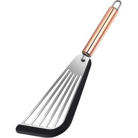Spatule À Fentes Spatule Flexible En Acier Inoxydable Avec Dessus En Silicone Bord Souple Spatule À Fentes Turner