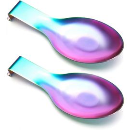 Porte-Cuillère En Acier Inoxydable 2025, Couleur Arc-En-Ciel, Pour Comptoir De Cuisine, Support Pour Ustensiles De Cuisine, Support Pour Cuillère Pour Cuisinière