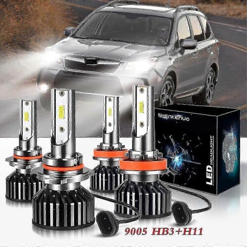 Pour Subaru Forester 2009-2018, Ampoules De Phares, Feux De Route 9005 Et Feux De Croisement H11, 4 Pièces