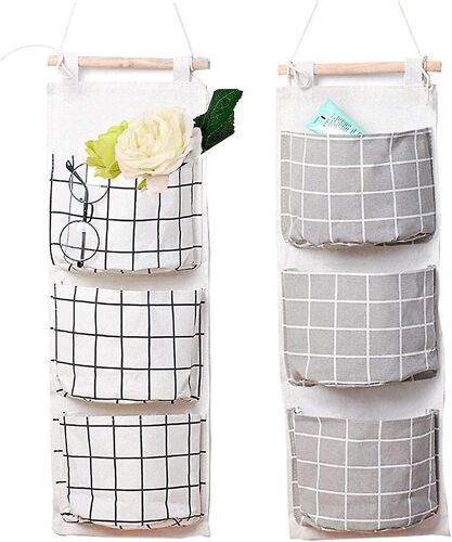 Lot De 2 Sacs De Rangement Suspendus, 3 Sacs De Rangement Muraux Pour Chambre D'enfant, Poches De Rangement Sur Porte