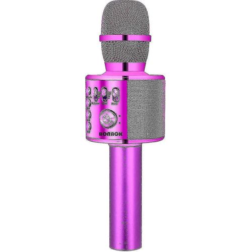 Microphone Karaoké Sans Fil Bluetooth Bonaok, 3 En 1, Portable, Portable, Compatible Avec Tous Les Smartphones, Idéal Pour Les Filles Et Les Adultes.