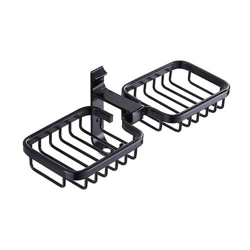 Porte-savon, porte-savon double barre, porte-savon de douche auto-adhésif, porte-savon de salle de bain, aluminium aérospatial