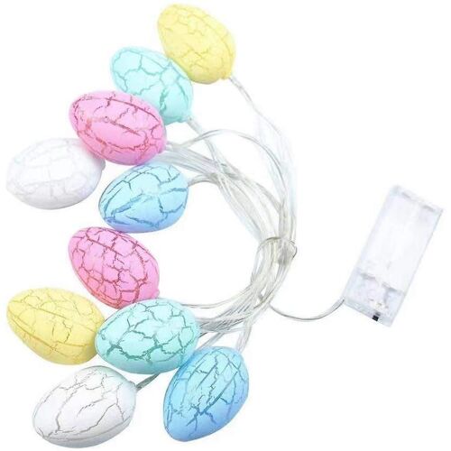 Guirlande lumineuse ?ufs de Pâques, guirlande lumineuse LED à piles, décorations ?ufs de Pâques pour jardin