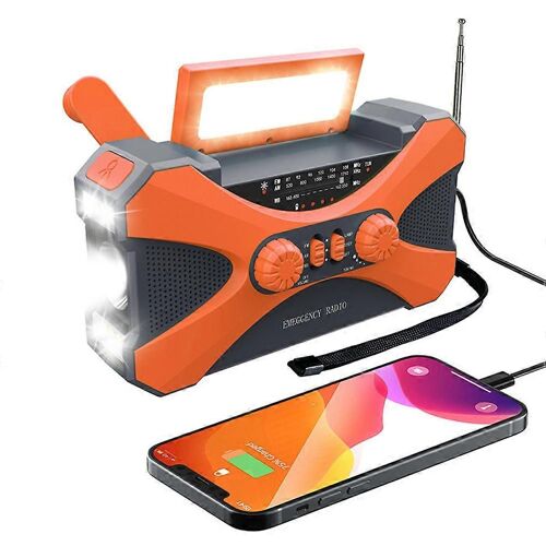 Nouveaux produits Radio solaire à manivelle Radio d'urgence rechargeable avec lampe de poche portable AM/FM Banque d'alimentation multifonctionnelle pour la maison et l'extérieur