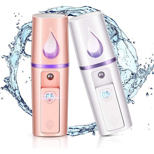 Lot De 2 Mini Humidificateurs Pour Le Visage, Vaporisateur Portable Avec Brume Hydratante 