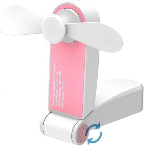Mini ventilateur portable pliable, petit ventilateur de poche, ventilateur de bureau rechargeable par USB ou à piles