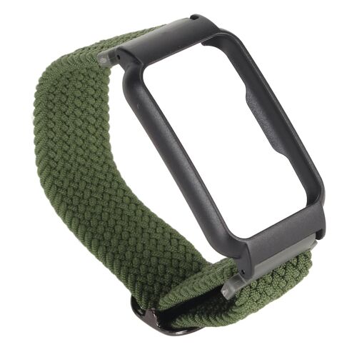 Bracelet De Montre De Rechange En Nylon, Réglable, Respirant, Avec Étui Pour Oppo Free Od Vert Et Noir
