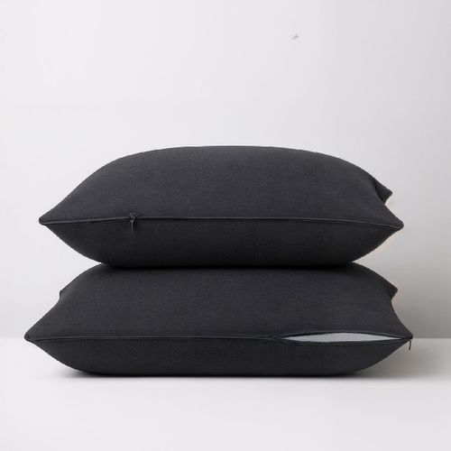 Dodo | Lot De 2 Taies D'oreiller 2 En 1 - Alèse Absorbante Intégrée - Coloris Carbone - 50 X 70 Cm