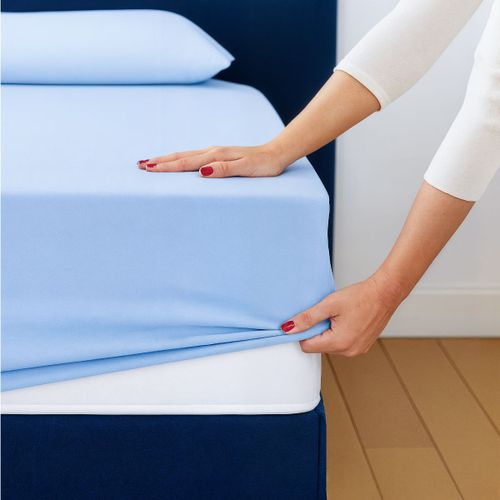 Dodo | Drap Housse 2 En 1 - Alèse Imperméable Intégrée - Coloris Givre - 180 X 200 Cm
