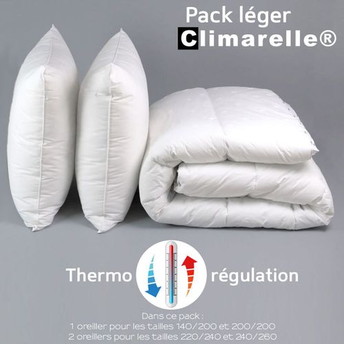 Dodo | Pack Climarelle® Thermorégulation Couette Legere + Oreiller - 140 X 200 Cm