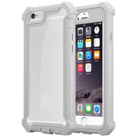 Cadorabo Housse Compatible Avec Apple Iphone 6 / 6s En Gris Bouleau - Étui De Protection 2 En 1 Avec Bord En Silicone Tpu Et Dos En Verre Acrylique