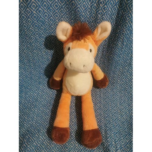 Doudou Cheval Poney Beige Marron Blanc Nicotoy