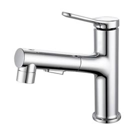 KALDF-Grifo Extraíble De Lujo Blanco Para Lavabo De Baño, Grifo De Latón Para Lavabo De Baño, Caño De 3 Voies, Mezcla De Agua Caliente,Silver,G1/2