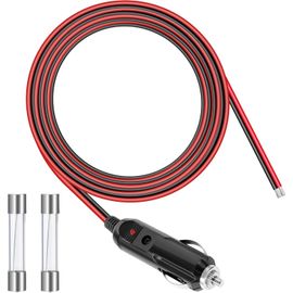 Câble Allume-cigare Interrupteur Rallonge Allume-cigare Avec Interrupteur 12V/24V - Câble 16AWG 1m Pour GPS Et Accessoires Voiture Double Allume Cigare Voiture