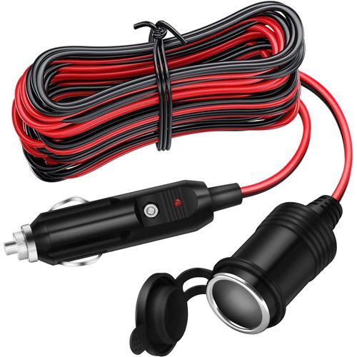 Eifj-4m Rallonge Allume Cigare,12 V/24 V Prise Allume Cigare Avec Fusible 15a/16 Awg Pour Moto,Bateau,Voiture,Camion,Pompes De Gonflage De Pneus,D'aspirateurs De Voiture,Réfrigérateurs De Voiture (4