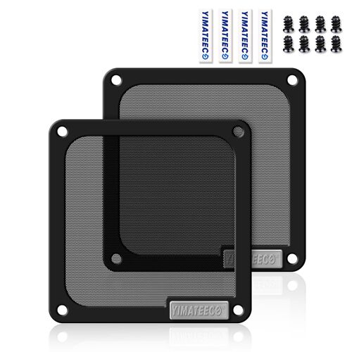 Filtre Poussière 120mm Magnétique Filtre Ventilateur en Maille Grille de Protection pour Boîtier d'Ordinateur Dissipateur Refroidisseur (PVC V4.0, 120 x 120 mm, 2 pièces, noir)