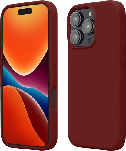 Housse Compatible avec Apple iPhone 16 Pro Max Coque - Housse de téléphone Protection Souple en TPU Silicone - Rouge Fauve