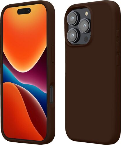 ELVORIX-Housse Compatible avec Apple iPhone 16 Pro Max Coque - Housse de téléphone Protection Souple en TPU Silicone - Chocolat