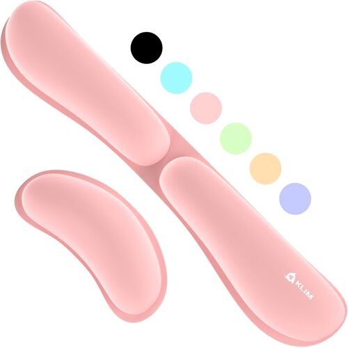Repose Poignet Set Ergonomique pour Souris et Clavier Mousse à Mémoire de Forme Support pour Gaming et Bureautique Rose