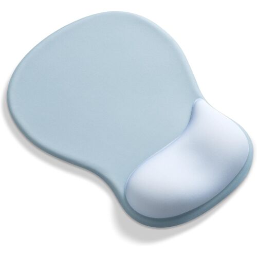 JGD-Tapis de Souris Ergonomique avec Repose-Poignet - avec Coussin en Gel - Ergonomique - avec Repose-Poignet - Gris/Bleu