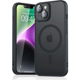 Coque Iphone 14 Compatible Magsafe - Recharge Sans Fil, Antichoc Et Protection Caméra - Noir