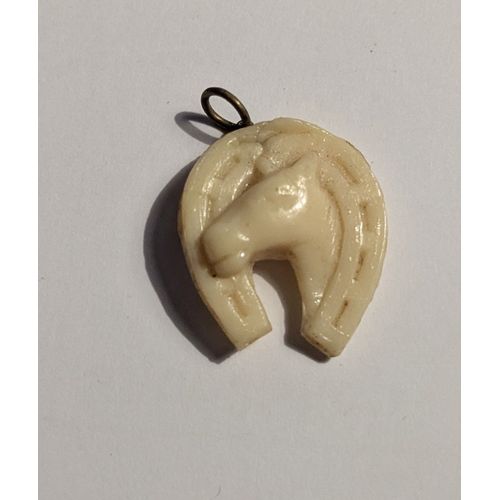Pendentif Vintage Fer À Cheval - Tête De Cheval