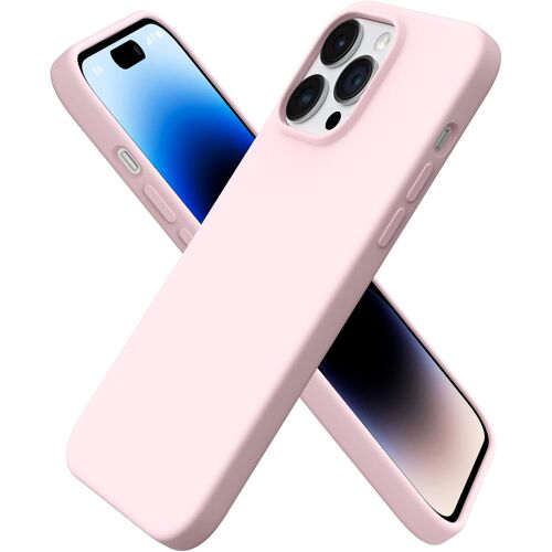 ELVORIX-Coque pour iPhone 14 Pro Max (6,7"") - Silicone Liquide Anti-Dérapant, Protection Anti-Choc Complète, Intérieur Doux Microfibre - Rose