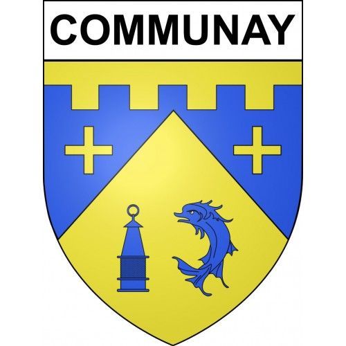 Communay 69 Ville Sticker Blason Écusson Autocollant Adhésif - 4 Cm