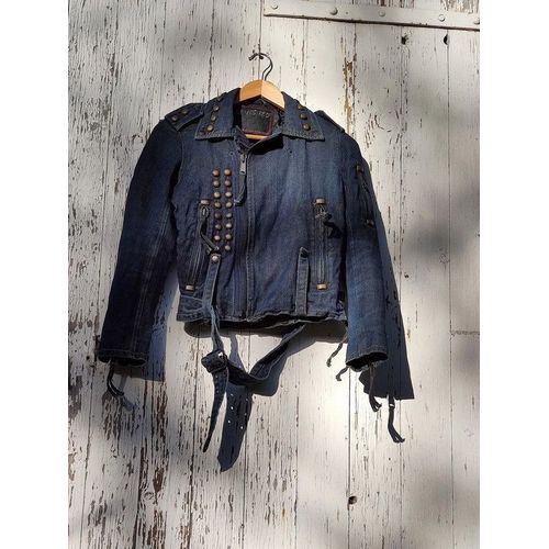 Veste En Jean Levi'S Femme - S - Bleu Avec Motifs Métal - Très Bon État