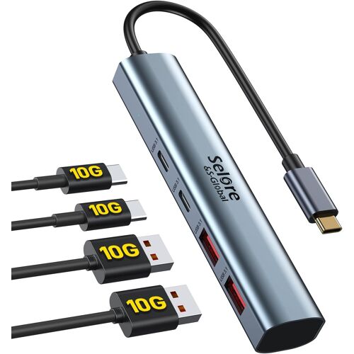 ERSHI-Hub USB C vers USB 3.1, adaptateur répartiteur USB C 4 en 1, hub de données USB C 10 G, compatible avec MacBook Pro/Air, iPa[911]