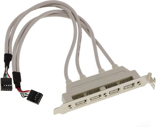 KAL-Equerre Usb 2.0 4 Ports Type A Pour Ports Internes De Carte Mère Usb2 En 9 Points