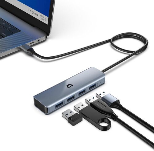 ERSHI-Hub USB 3.2 - Adaptateur USB - Hub de données Portable Ultra Fin - 4 Ports USB 3.2 - Compatible avec Les systèmes Windows, m[1445]