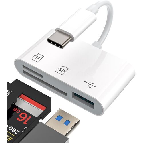 KAL-Adaptateur Usb C Hub Tf Micro Sd Lecteur De Carte (3 En 1) Pour Apple Iphone 15 Pro Max Plus Pour Ipad Type-C 3.0 Port D'Accueil Compatible Avec Samsung Galaxy S21 S22 S23 Ultra Macbook Thunderbo