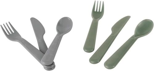 Kal-- Tiny Biobased Cutlery Set - Mocca & Dark (6251)