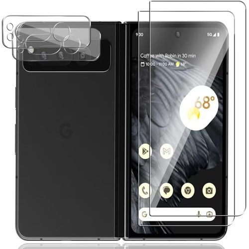 Iawan-Verre Trempé Pour Google Pixel Fold Protection Écran [2 Pièces] Et Caméra Arrière Protecteur [2 Pièces], Transparent Hd/Sans Bulles, Protection Écran Pour Google Pixel Fold