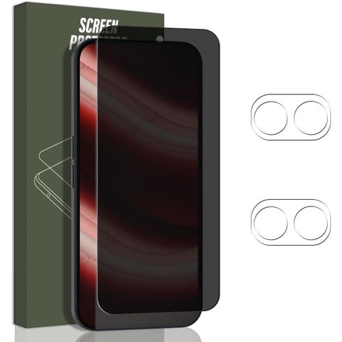 Verre Trempé Anti-Espion Pour Nothing Phone 2a, Contenir 1 Pièce Film Protection Ecran De Confidentialité Et 2 Pièces Caméra Arrière Protecteur, Protection Écran Pour Nothing Phone 2a