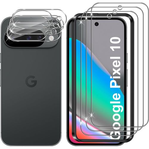Verre Trempé Pour Google Pixel 10, 3+3 Pièces Protection Écran + Caméra Arrière Protecteur Film, 9h Dureté Hd Anti-Rayures Sans Bulles Vitre Trempé Protecteurs D'écran