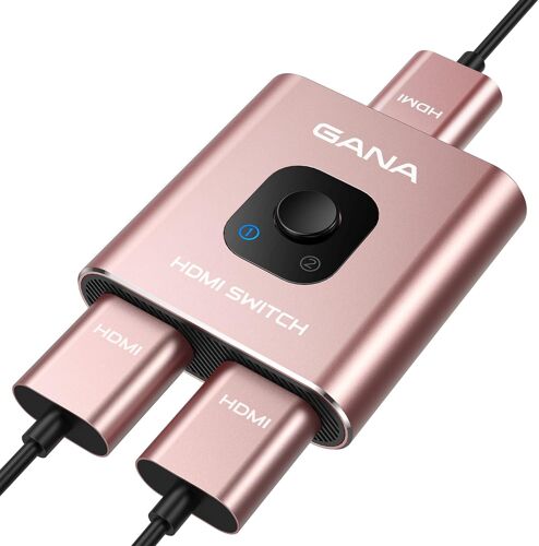 Commutateur Hdmi Bidirectionnel 4K @ 60 Hz, En Aluminium 2 En 1 Sortie, Hub Hdmi Manuel Compatible Avec Xbox Ps5/4/3 Lecteur Blu-Ray Fire Stick Roku