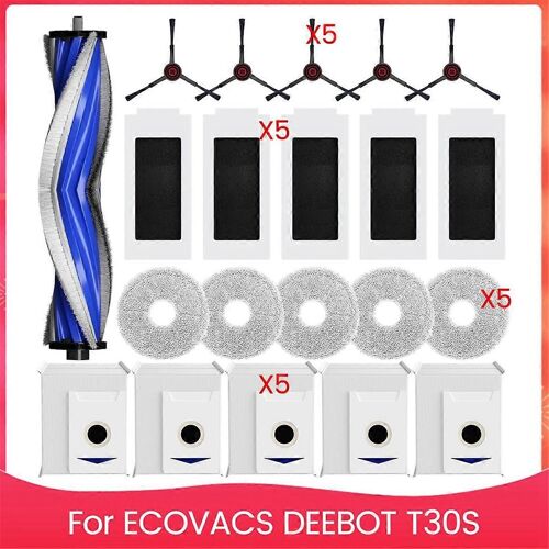 Kit d'accessoires pour aspirateur robot T30S Combo, pièces de rechange, filtres à brosse
