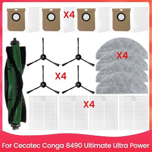 Pièces détachées pour aspirateur 8490 Ultimate Ultra Power, brosse latérale principale, filtre HEPA, chiffon de nettoyage, sac à poussière