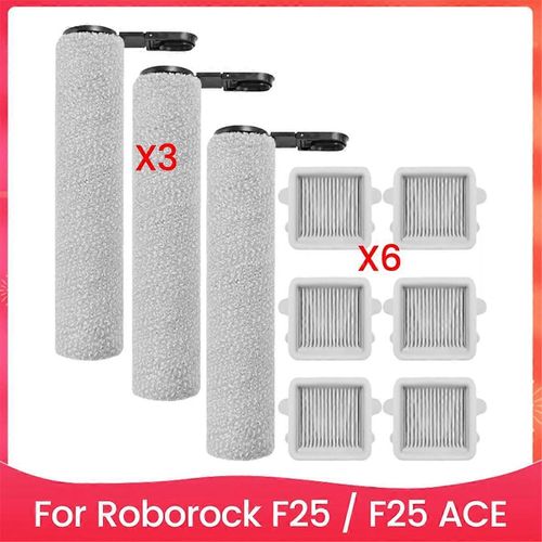 Kit d'accessoires de remplacement pour aspirateur F25 / F25, comprenant 3 brosses rotatives et 6 filtres