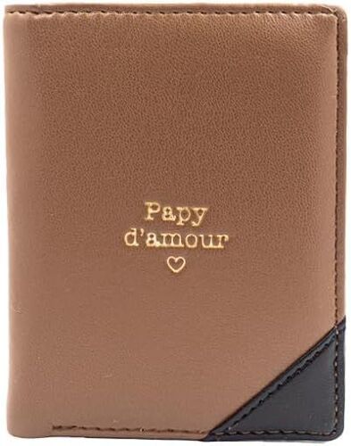 Men's Wallet ¿ Grandpa d'amour ¿ Compact Format with Coin Holder ¿ Grandpa Gift, Grandpa's Birthday, Grandfather's Day ¿ Men's Wallet and Card Holder, Camel, Purses