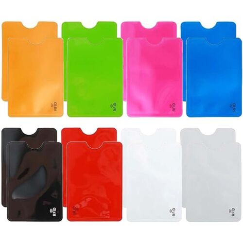 Pack of 16 Credit Card Protectors, RFID Anti-Piracy Credit Card Sleeves for Credit Cards, ID Cards