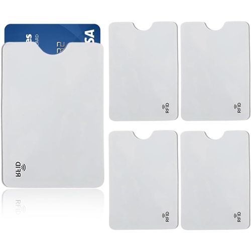 TRAHOO-Etui Carte Bancaire Anti Piratage, Protege Carte Bancaire, Etui Protection Carte Bancaire sans Contact, Pochette Carte Bancaire (RFID Pochette Carte 5 Blanc)