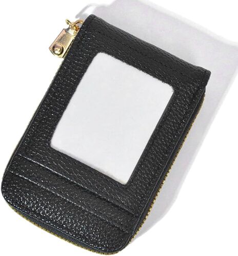 1 x Men's Wallet, Men's Credit Card Holder, Slim Men's Wallet, Credit Card Holder, Credit Card Holder, with Zip, Holds Up to 12 Cards