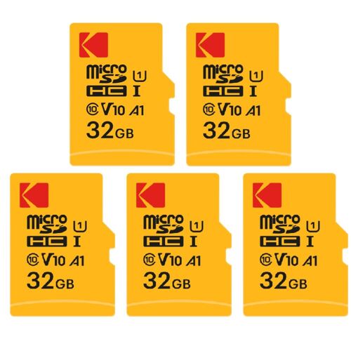 Kodak Lot de 5 Cartes Mémoire Micro SDXC 32 Go Premium – Classe 10 UHS-I – Haute Vitesse et Fiabilité pour Smartphones, Tablettes, Caméras et Consoles