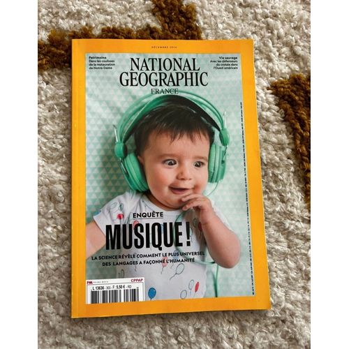 Magasine National Géographic Numéro Décembre 2024 Enquête Musique Neuf 