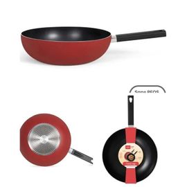 Wok 32cm Manche Amovible - Fonte D'aluminium - Revêtement Pierre - Tous Feux Dont Induction